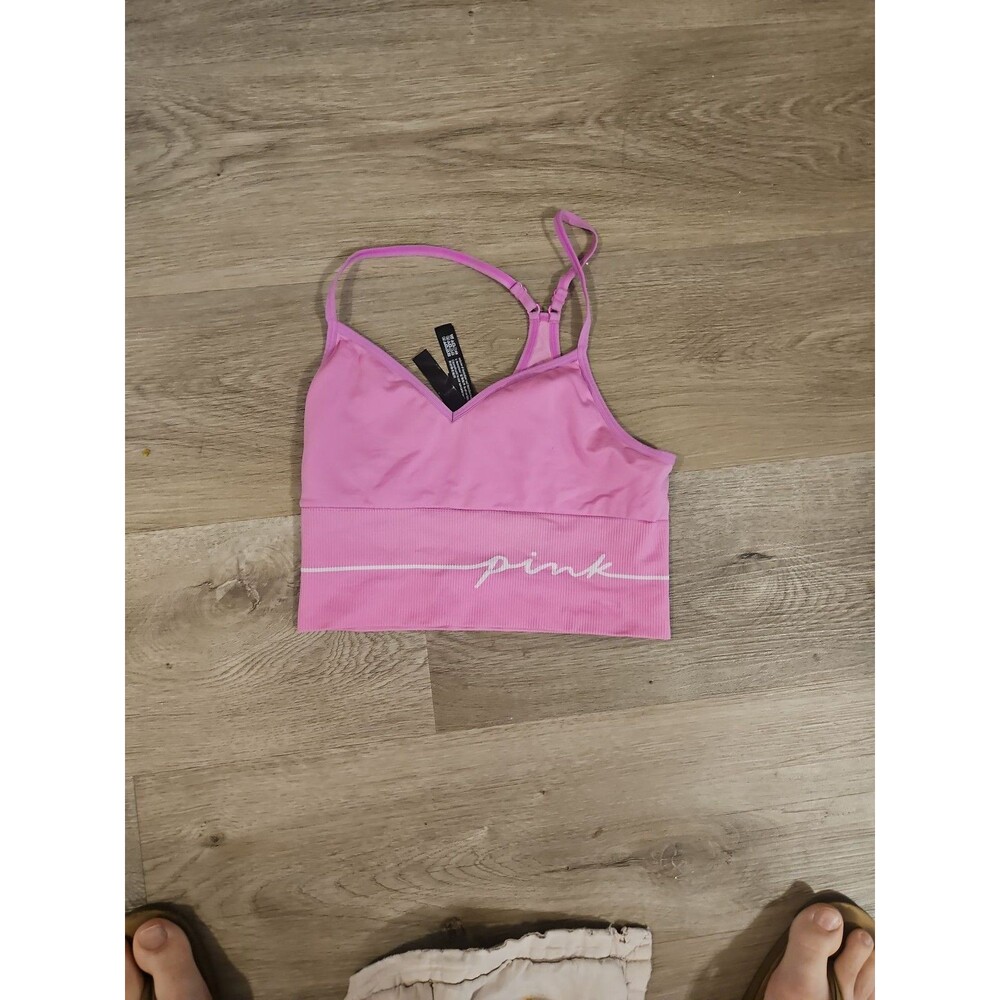 PINK Victoria's Secret Active Ribbed Seamless Sports Bra - Bubblegum Pink XS